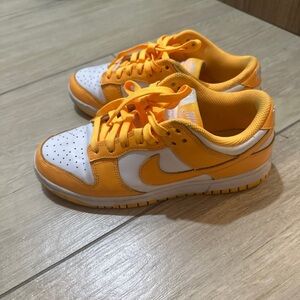 Nike Dunk Low Orange White GS Size 4.5Y Women 6 Preowned